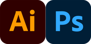 Adobe Illustrator and Adobe Photoshop Logos. Decorative Purposes.